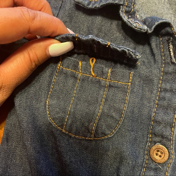 U.S. Polo Assn Baby Girl Denim Romper - Picture 7 of 11